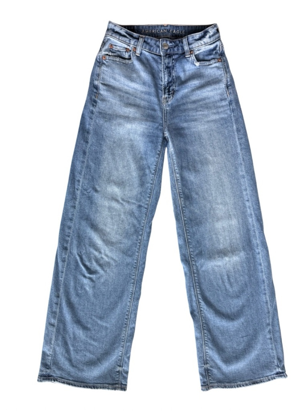 American Eagle Outfitters Light Blue Super High Rise Baggy Wide Leg Size 000
